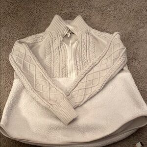 Vineyard Vines Women’s Quarter Zip Sherpa and Fisherman Knit Top size M